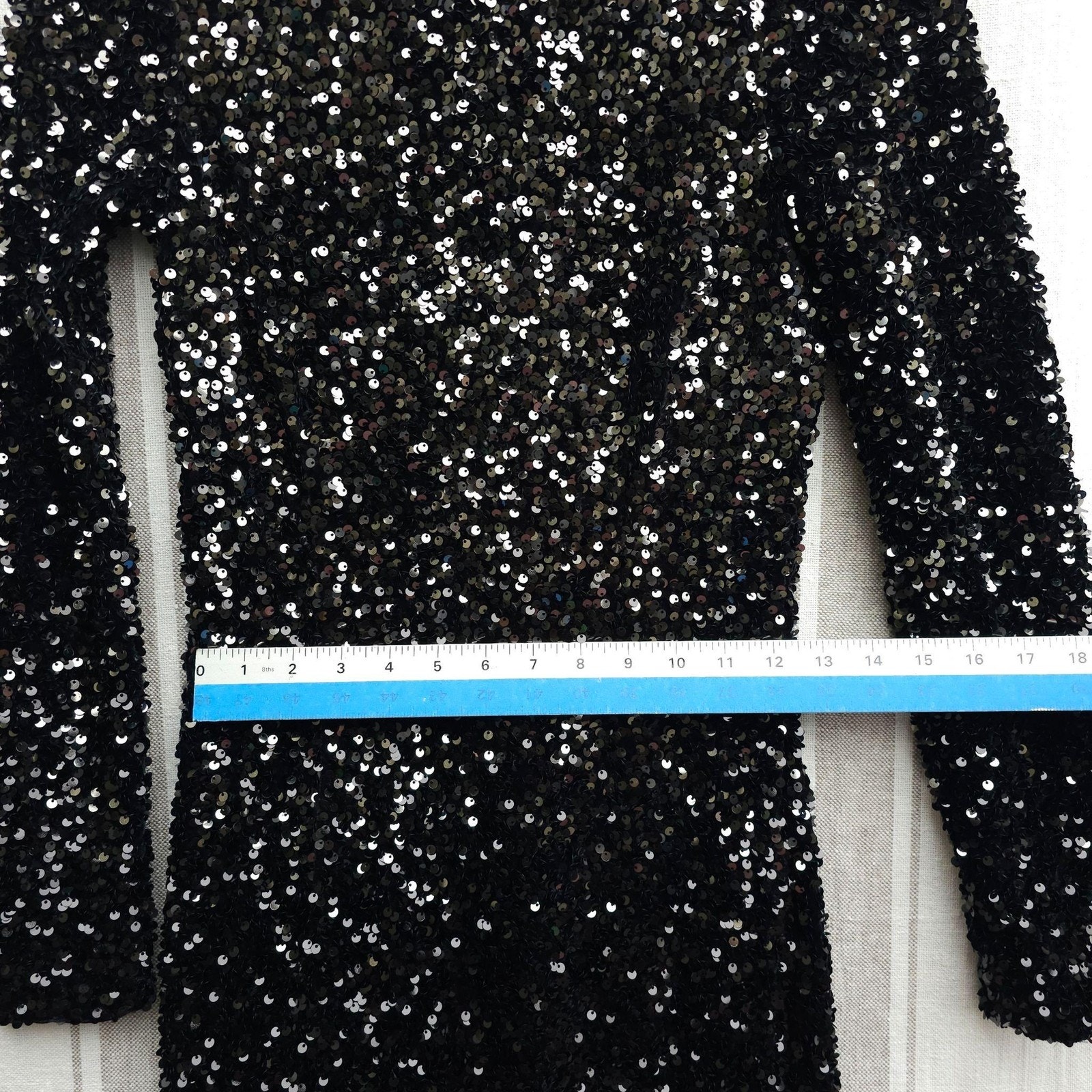 Hobbs London Dress Size 2 Black Sawyer Pencil Sequin Party Cocktail Occasion Lbd — image 8 of 8